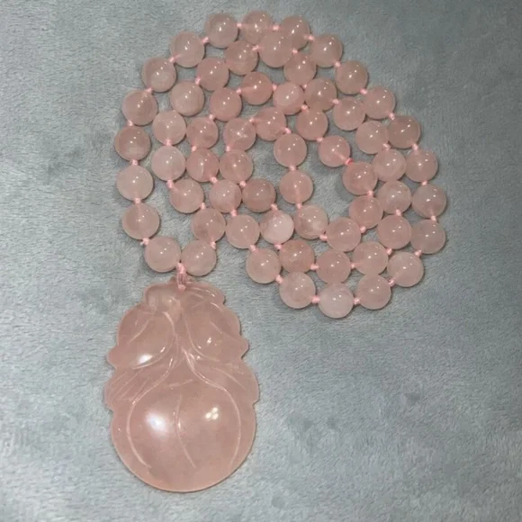 vintage rose quartz Jewelry Vintage Hand Knotted Rose Quartz